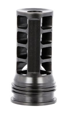 Picture of Huxwrx 1598 Qd 338 Muzzle Brake Black With 3/4"-24 Tpi Threads & 2.30" Oal For 338 Cal Ar-Platform 