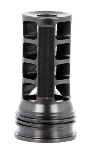 Picture of Huxwrx 1598 Qd 338 Muzzle Brake Black With 3/4"-24 Tpi Threads & 2.30" Oal For 338 Cal Ar-Platform 