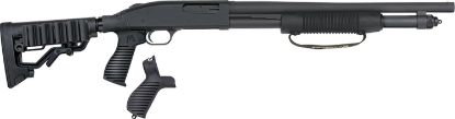 Picture of Mossberg 50691 590 Tactical 12 Gauge 6+1 3" 18.50" Cylinder Bore Barrel, Matte Blued Metal Finish, Dual Extractors, Flex Component 6 Position Stock W/Flex Pistol Grip & Recoil Pad 