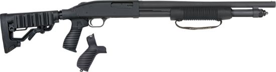 Picture of Mossberg 50691 590 Tactical 12 Gauge 6+1 3" 18.50" Cylinder Bore Barrel, Matte Blued Metal Finish, Dual Extractors, Flex Component 6 Position Stock W/Flex Pistol Grip & Recoil Pad 