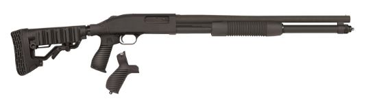 Picture of Mossberg 50695 590 Tactical 12 Gauge 8+1 3" 20" Cylinder Bore Barrel, Matte Blued Metal Finish, Dual Extractors, Flex Component 6 Position Stock W/Flex Pistol Grip & Recoil Pad 