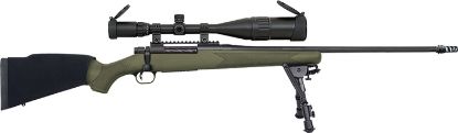 Picture of Mossberg 28122 Patriot Night Train 300 Win Mag Caliber With 3+1 Capacity, 24" Barrel, Matte Blued Metal Finish, Od Green Stock Right Hand Includes 6-24X50mm Scope & Bipod 