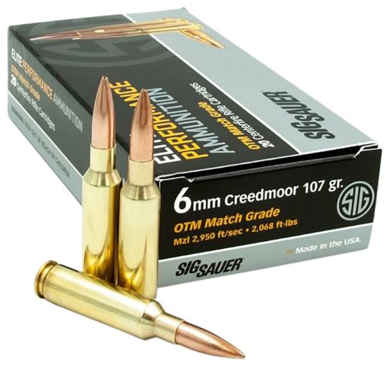 Picture of Sig Sauer E6mmcm220 Marksman Elite 6Mm Creedmoor 107 Gr Open Tip Match 20 Per Box/ 10 Case 