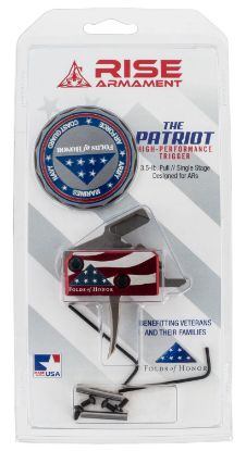 Picture of Rise Armament Ra13foldspt The Patriot High Performance Single-Stage Flat Trigger With 3.50 Lbs Draw Weight & Silver/Red/White/Blue Finish For Ar-Platform Right 