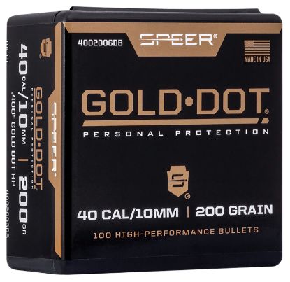 Picture of Speer 400200Dgb Gold Dot 10Mm Auto .400 200 Gr Hollow Point 100 Per Box/ 5 Case 