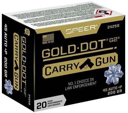 Picture of Speer 24258 Gold Dot Carry Gun 45 Acp +P 200 Gr Hollow Point 20 Per Box/ 10 Case 