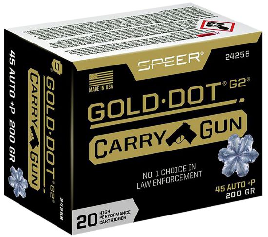 Picture of Speer 24258 Gold Dot Carry Gun 45 Acp +P 200 Gr Hollow Point 20 Per Box/ 10 Case 