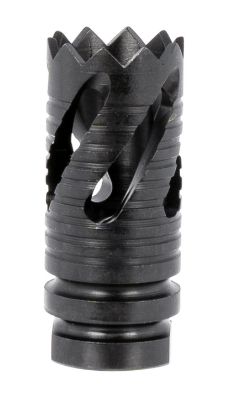 Picture of Tacfire Mz10219mm Thread Crown Muzzle Brake Black Oxide Steel With 1/2"-36 Tpi Threads, 2.05" Oal & 0.87" Diameter For 9Mm Luger Ar-Platform 