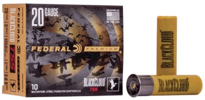 Picture of Federal Pwbtssx20939 Black Cloud Tss 20 Gauge 3" 1 Oz Steel Tungsten 3/9 Shot 10 Per Box/ 10 Case 