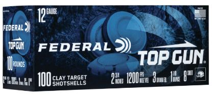 Picture of Federal Tg121008 Top Gun 12 Gauge 2.75" 1 1/8 Oz 8 Shot 100 Per Box/ 2 Case 