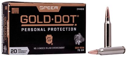 Picture of Speer 24469 Gold Dot Personal Protection 223 Rem 75 Gr Soft Point 20 Per Box/ 10 Case 
