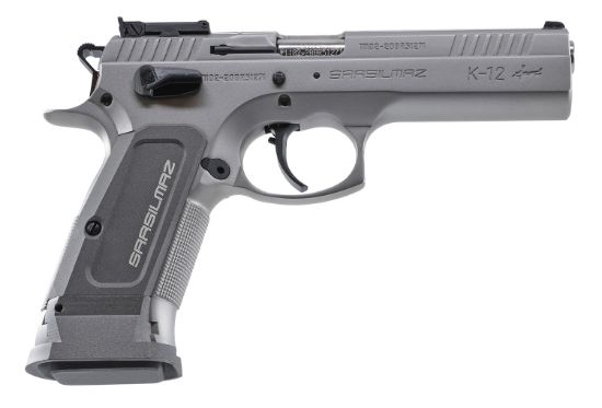 Picture of Sar Usa K12stsp K12 Sport 9Mm Luger Caliber With 4.70" Barrel, 17+1 Capacity, Overall Stainless Finish Steel, Beavertail Frame, Serrated Slide & Gray Polymer Grip 