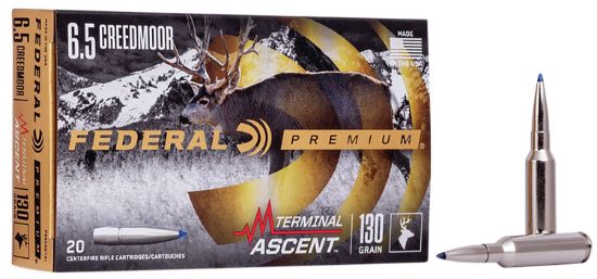 Picture of Federal P65crdta1 Premium Terminal Ascent 6.5 Creedmoor 130 Gr Terminal Ascent 20 Per Box/ 10 Case 