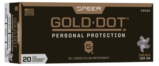 Picture of Speer 24462 Gold Dot Personal Protection 300 Blackout 150 Gr Soft Point 20 Per Box/ 10 Case 