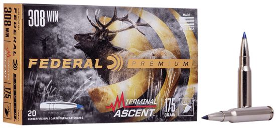 Picture of Federal P308ta1 Premium Terminal Ascent 308 Win 175 Gr Terminal Ascent 20 Per Box/ 10 Case 