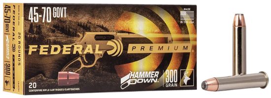 Picture of Federal Lg45701 Premium Hammerdown 45-70 Gov 300 Gr Bonded Soft Point 20 Per Box/ 10 Case 