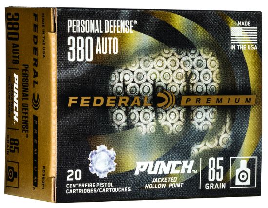 Picture of Federal Pd380p1 Premium Personal Defense Punch 380 Acp 85 Gr Jacketed Hollow Point 20 Per Box/ 10 Case 