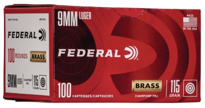 Picture of Federal Wm51991 Champion Training 9Mm Luger 115 Gr Full Metal Jacket 100 Per Box/ 5 Case 