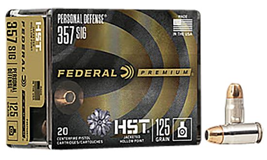 Picture of Federal P357shst1s Premium Personal Defense 357 Sig 125 Gr Hst Jacketed Hollow Point 20 Per Box/ 10 Case 