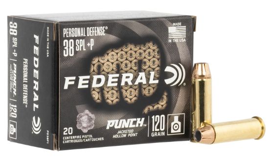 Picture of Federal Pd38p1 Premium Personal Defense Punch 38 Special +P 120 Gr Jacketed Hollow Point 20 Per Box/ 10 Case 