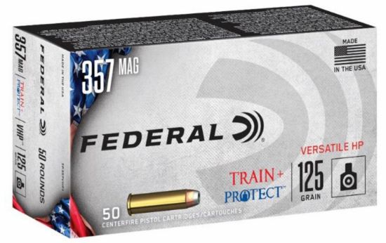 Picture of Federal Tp357vhp1 Train + Protect 357 Mag 125 Gr Versatile Hollow Point 50 Per Box/ 10 Case 