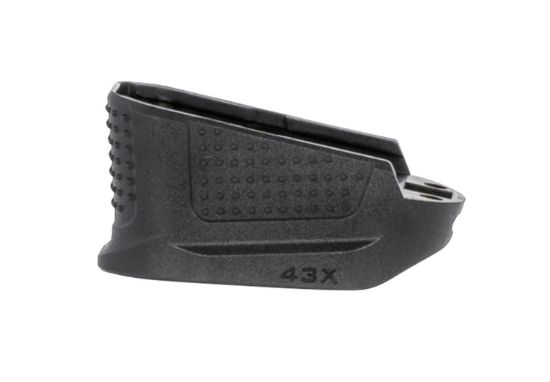 Picture of Strike Industries Empg43xbk Enhanced Magazine Plate Made Of Polymer With Black Finish & Extra Gripping Surface For Glock 43X Magazines (Adds 2Rds) 