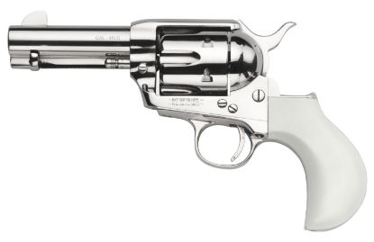 Picture of Taylors & Company 200073 1873 Cattleman 357 Mag Caliber With 3.50" Barrel, 6Rd Capacity Cylinder, Overall Nickel-Plated Finish Steel & Ivory Birdshead Synthetic Grip 