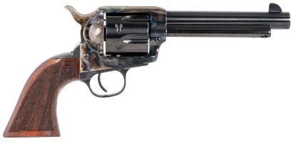 Picture of Taylors & Company 550813 Smoke Wagon 45 Colt (Lc) Caliber With 5.50" Blued Finish Barrel, 6Rd Capacity Blued Finish Cylinder, Color Case Hardened Finish Steel Frame & Checkered Walnut Grip 