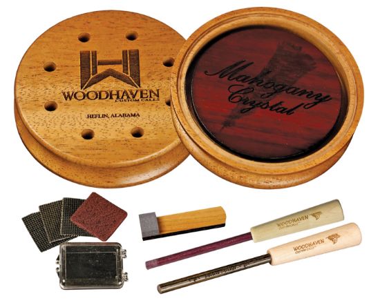 Picture of Woodhaven Wh355 Mahogany Crystal Friction Call Attracts Turkeys Natural Glass/Wood 