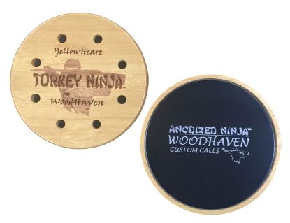 Picture of Woodhaven Wh086 Anodized Ninja Friction Call Attracts Turkeys Black/Natural Aluminum/Wood 