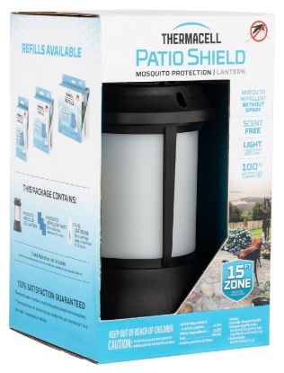 Picture of Thermacell Psll2 Patio Shield Lantern Mosquito Repeller Black Effective 15 Ft Odorless Scent Repels Mosquito Effective Up To 12 Hrs 