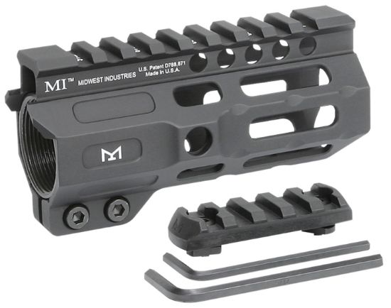 Picture of Midwest Industries Micrm45 Combat Black Hardcoat Anodized 6061-T6 Aluminum 4.50" Picatinny/M-Lok 