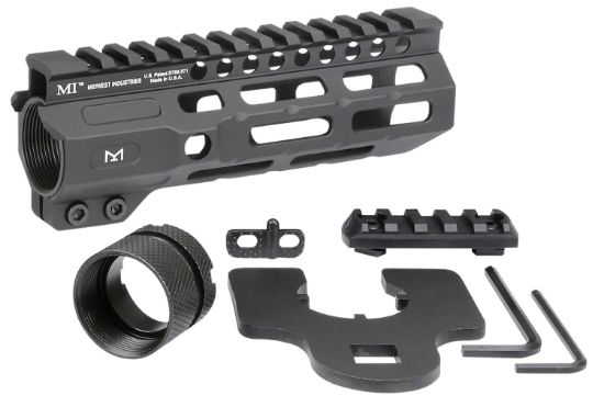 Picture of Midwest Industries Micrm6 Combat Black Hardcoat Anodized 6061-T6 Aluminum 6" Picatinny/M-Lok 