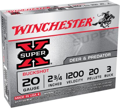Picture of Winchester Ammo Xb203vp Super X 20 Gauge 2.75" 20 Pellets 3 Buck Shot 15 Bx/ 10 Case Value Pack 