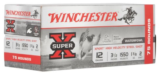 Picture of Winchester Ammo Wex12l2vp Super X Xpert High Velocity 12 Gauge 3.50" 1 3/8 Oz 2 Shot 75 Per Bx/ 2 Case Value Pack 