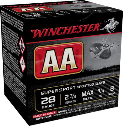 Picture of Winchester Ammo Aasc288 Aa Sporting Clay 28 Gauge 2.75" 3/4 Oz 8 Shot 25 Per Box/ 10 Case 