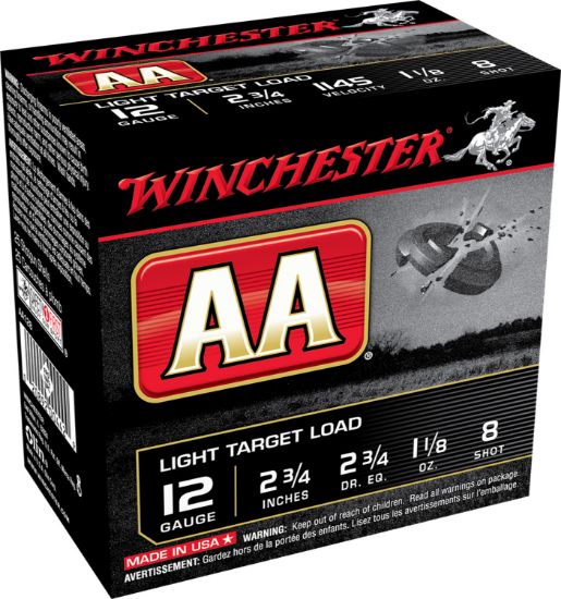 Picture of Winchester Ammo Aa128vp Aa Light Target 12 Gauge 2.75" 1 1/8 Oz 8 Shot 100 Bx/ 2 Case Value Pack 