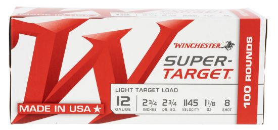 Picture of Winchester Ammo Trgt128vp Super-Target Light Target 12 Gauge 2.75" 1 1/8 Oz 8 Shot 100 Bx/ 2 Case Value Pack 