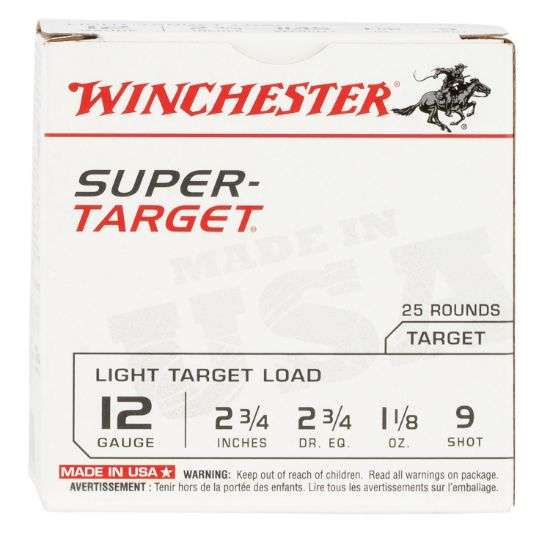 Picture of Winchester Ammo Trgt129 Super-Target Light Target 12 Gauge 2.75" 1 1/8 Oz 9 Shot 25 Per Box/ 10 Case 