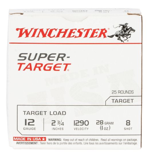 Picture of Winchester Ammo Trgt12908 Super-Target Light Target 12 Gauge 2.75" 1 Oz 8 Shot 25 Per Box/ 10 Case 