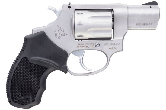 Picture of Taurus 2942M029 942 22 Wmr 8Rd 2" Barrel, Overall Matte Finish Stainless Steel & Finger Grooved Black Polymer Grip 