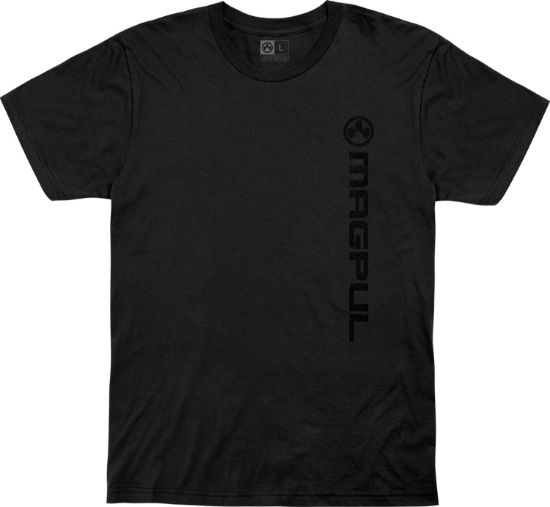 Picture of Magpul Mag1113-001-S Vertical Logo Black Cotton Short Sleeve Small 