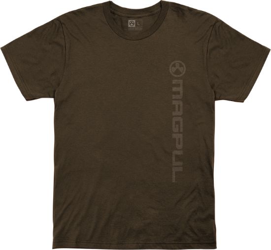 Picture of Magpul Mag1113-200-S Vertical Logo Brown Cotton Short Sleeve Small 