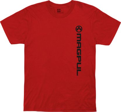 Picture of Magpul Mag1113-610-S Vertical Logo Red Cotton Short Sleeve Small 