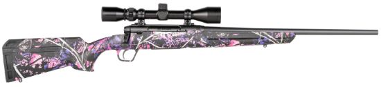 Picture of Savage Arms 57476 Axis Xp Compact Compact 6.5 Creedmoor 4+1 20" Matte Black Button-Rifled Barrel, Drilled & Tapped Steel Receiver, Muddy Girl Fixed Synthetic Stock, Weaver 3-9X40mm 