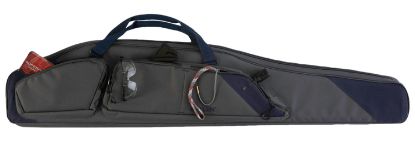 Picture of Allen 64250 Kenosha Rifle Case 50" Gray Endura W/Indigo Trim, Foam Padding, Gusseted Accessory Pockets, Lockable Zippers & Adjustable Sling 