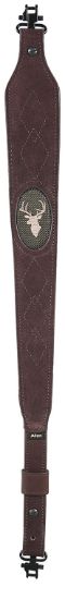 Picture of Allen 8140 Big Game Rifle Sling W/Swivels Brown Suede W/Embroidered Deer Silhouette Adjustable Length 25" To 38" Non-Slip Suede Lining 