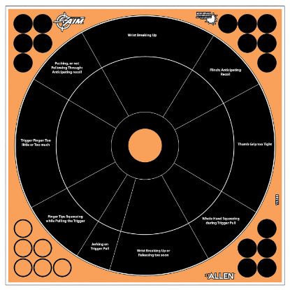 Picture of Ez-Aim 15248 Splash Reactive Handgun Trainer Adhesive Black / Orange 5 Pack 