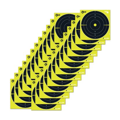 Picture of Ez-Aim 15213 Splash Reactive 8" Bullseye Hanging Paper 8" X 8" Black/Yellow White 25 Per Pkg 