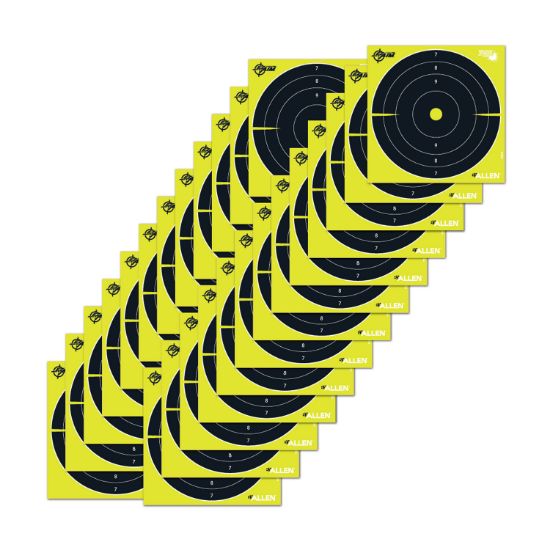 Picture of Ez-Aim 15213 Splash Reactive 8" Bullseye Hanging Paper 8" X 8" Black/Yellow White 25 Per Pkg 